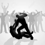 57158611-silhouette-illustration-of-men-fighting-being-watch-by-crowd-of-people